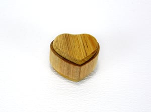 Image of Heartshape Wooden Ring Box for Proposal or Wedding, Ash wood Ring Box
