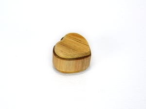 Image of Heartshape Wooden Ring Box for Proposal or Wedding, Ash wood Ring Box