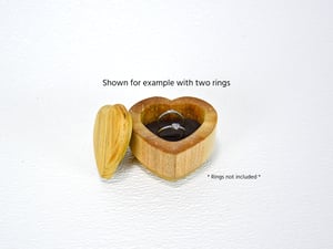 Image of Heartshape Wooden Ring Box for Proposal or Wedding, Ash wood Ring Box