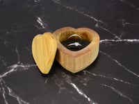 Image 6 of Heartshape Wooden Ring Box for Proposal or Wedding, Ash wood Ring Box