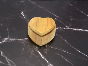 Image of Heartshape Wooden Ring Box for Proposal or Wedding, Ash wood Ring Box