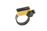 Image 3 of Rubelite tourmaline ring in 18ct gold and oxidised silver