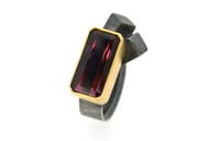 Image 2 of Rubelite tourmaline ring in 18ct gold and oxidised silver