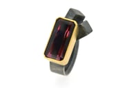 Image 1 of Rubelite tourmaline ring in 18ct gold and oxidised silver