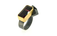 Image 3 of Rubelite tourmaline ring in 18ct gold and oxidised silver