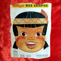 Image 1 of Indian Princess - Kelloggs Rice Krispies mask (1950s) - backside