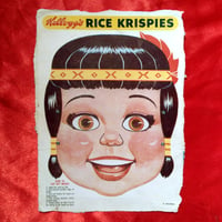 Image 1 of Singing Bird (The Indian Squaw) - Kelloggs Rice Krispies mask (1950s) - backside