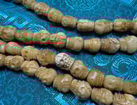 Image 5 of Yak Bone Skull Carved Citipati Mala - Citipati Guru Bead - Larger - Tantra - Rare - High Quality