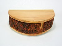 Image 5 of Cherry Wood Rustic Keepsake Box, Half Circle Jewelry Box, Rustic Cherry Bark Box