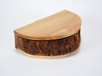 Image 7 of Cherry Wood Rustic Keepsake Box, Half Circle Jewelry Box, Rustic Cherry Bark Box