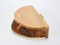 Image 9 of Cherry Wood Rustic Keepsake Box, Half Circle Jewelry Box, Rustic Cherry Bark Box