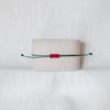 Everyday Bracelet - Carnelian Glass on Forest Green