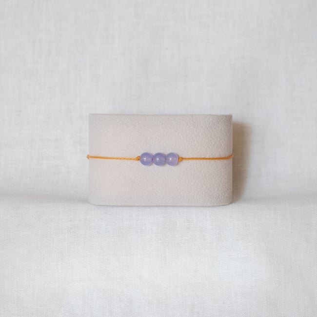 Everyday Bracelet - Purple Quartz on Mustard Yellow