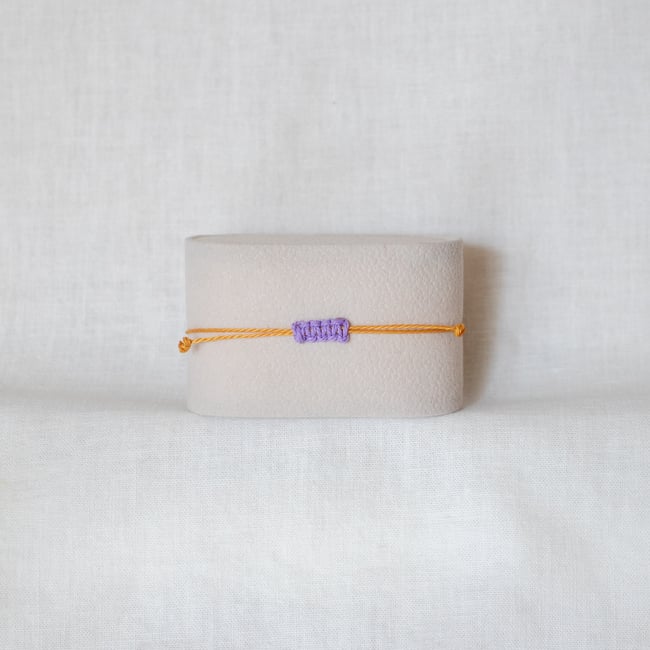 Everyday Bracelet - Purple Quartz on Mustard Yellow