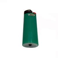 Image 1 of Refillable Bic Lighter • Emerald Green w/ Gold Hood