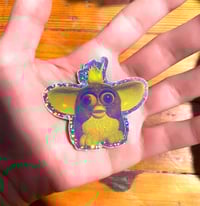 Purple/Yellow Glitter Fuzzby Sticker