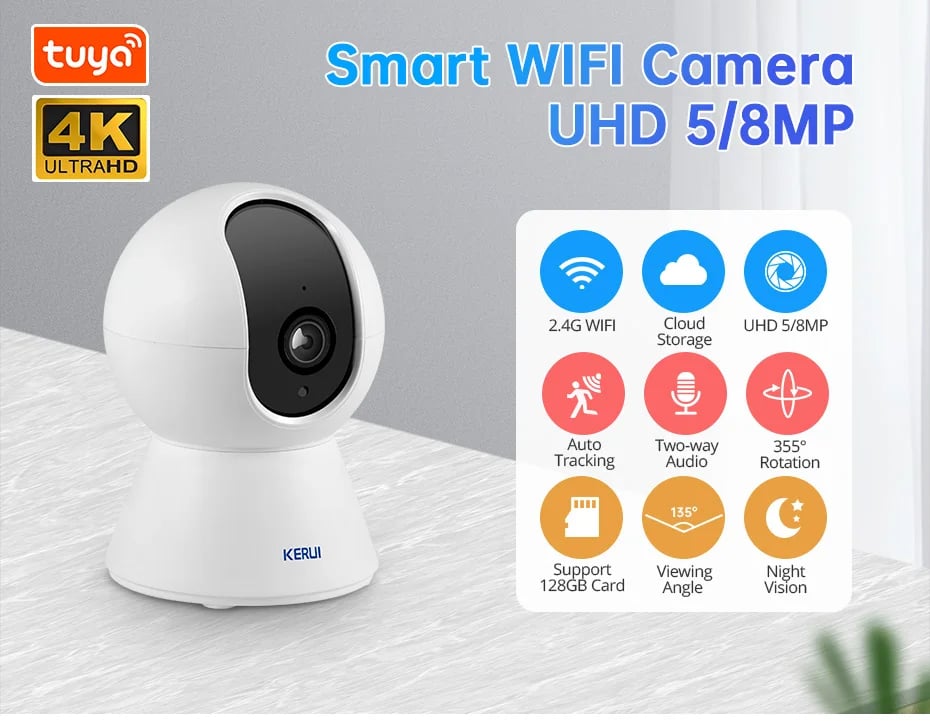 MSL 8MP 4K UHD Smart IP Camera - Indoor Wireless Security Camera with Auto Tracking