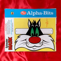 Image 1 of Sylvester the Cat - Post Alpha-Bits Cereal mask (1960s) - backside