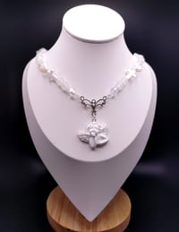 Image 5 of Coquette Cherub Angel White Glass Necklace