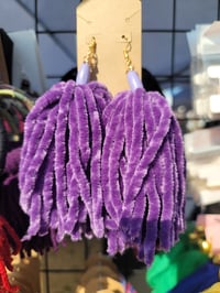 Image 2 of Fuzzy Fringe Earrings