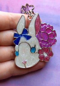 Image 1 of Bunny Rose Resin Keychain, Year of the Rabbit