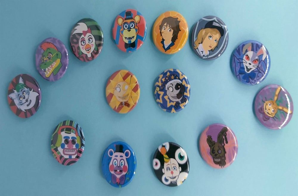 Image of FNAF Security Breach 1.25" Buttons