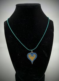 Image 1 of Heart Emblem Resin Ball Chain Necklace