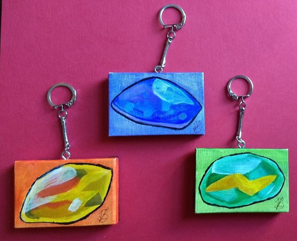Image of Pokemon Evolution Stones Mini Canvas Keychains