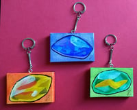 Image 1 of Pokemon Evolution Stones Mini Canvas Keychains