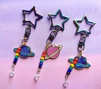 Image 1 of Rainbow Planet Resin Keychains