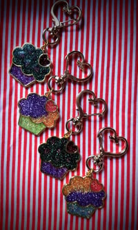 Image 1 of Heart Muffin Resin Keychain