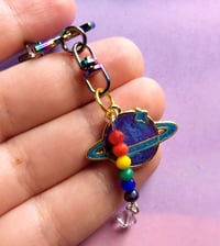 Image 3 of Rainbow Planet Resin Keychains