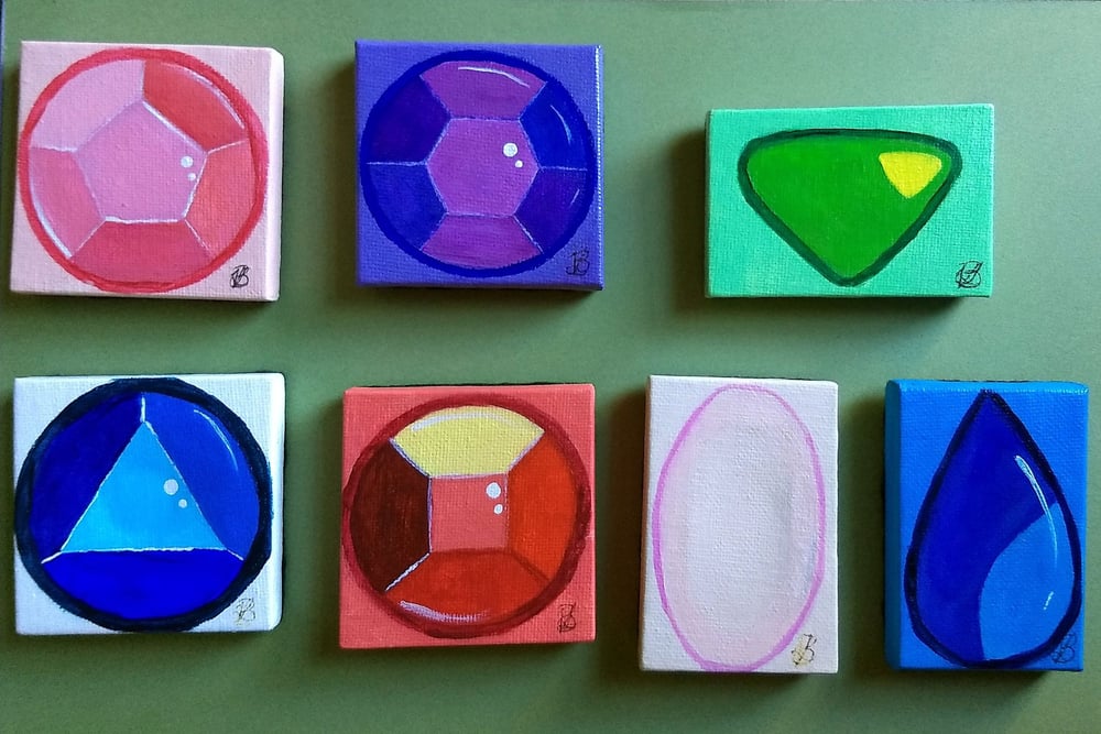 Image of Steven Universe Crystal Gems Mini Canvas Magnets