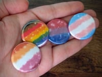 Image 1 of Tye-Dye Style Pride Flag 1.25" Buttons Customizeable