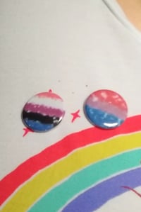 Image 3 of Tye-Dye Style Pride Flag 1.25" Buttons Customizeable