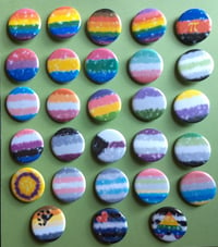 Image 4 of Tye-Dye Style Pride Flag 1.25" Buttons Customizeable