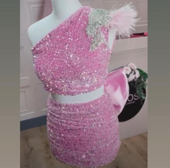 Image of Pink sequin two piece 