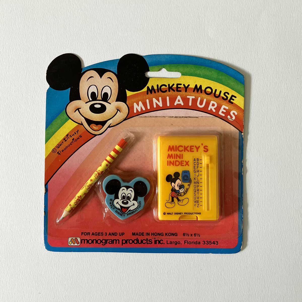 Image of Set papeterie index Mickey Mouse années 70 stock neuf