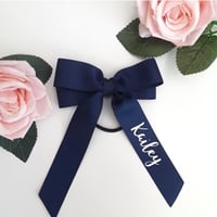 Image 3 of Personalised Hair Bow, School Hair Bow, 4″ Bow Clip, Bow Bobble