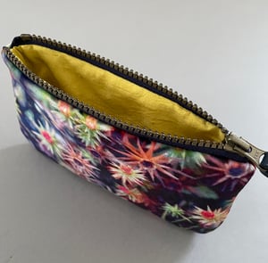Image of Starry moss, printed velvet zipper bag