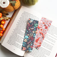 Image 3 of Floral pheasant and fox double sided bookmark