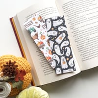 Image 1 of Pet Ghosts and Pumpking Picking double sided bookmark