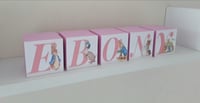 Image 8 of Pink Peter rabbit Inspired Wood Name Blocks,Peter rabbit nursery,Peter rabbit new baby girl gift 