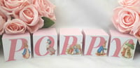 Image 13 of Pink Peter rabbit Inspired Wood Name Blocks,Peter rabbit nursery,Peter rabbit new baby girl gift 