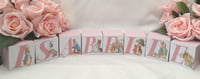 Image 15 of Pink Peter rabbit Inspired Wood Name Blocks,Peter rabbit nursery,Peter rabbit new baby girl gift 