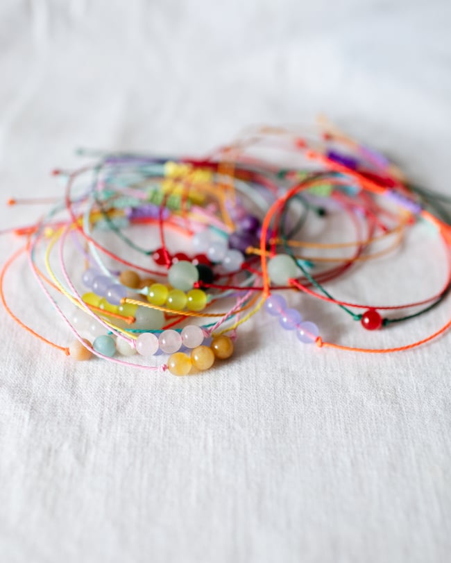 Everyday Bracelet - Rose Quartz on Turquoise