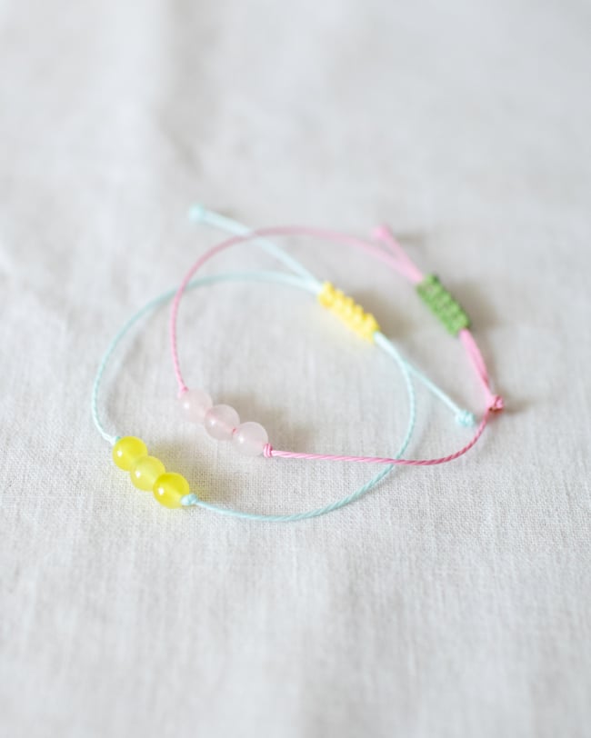 Everyday Bracelet - Rose Quartz on Pink