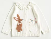 Image 1 of Children Cotton Knitted Sweaters Rabbit Embroidery