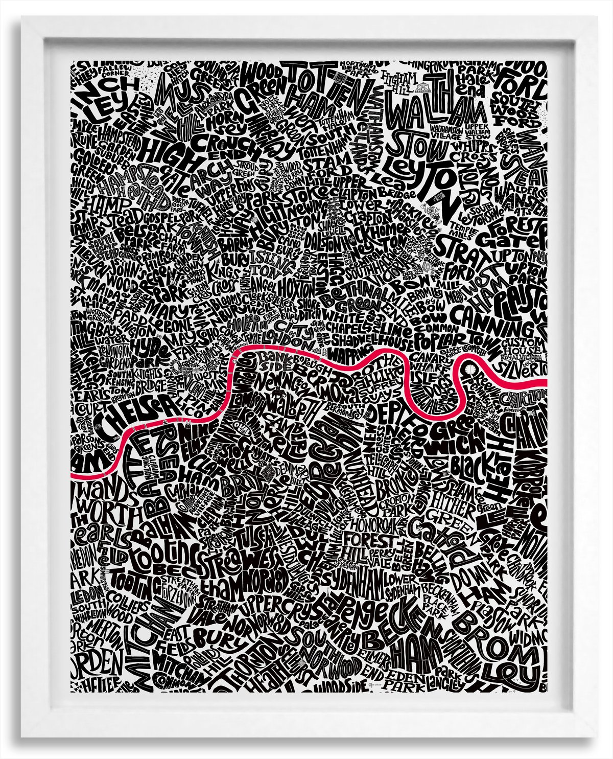 Image of North & South River London Type Map 