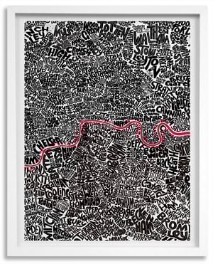 Image of North & South River London Type Map 